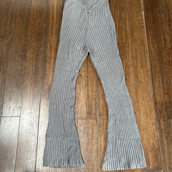 For Love & Lemons Size S Gray Beachy Halter Jumpsuit - Picture 3 of 6